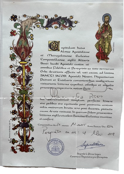 Compostela certificate