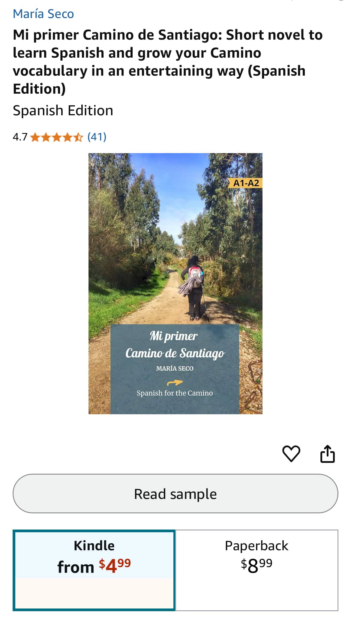 Mi primer Camino available on Amazon
