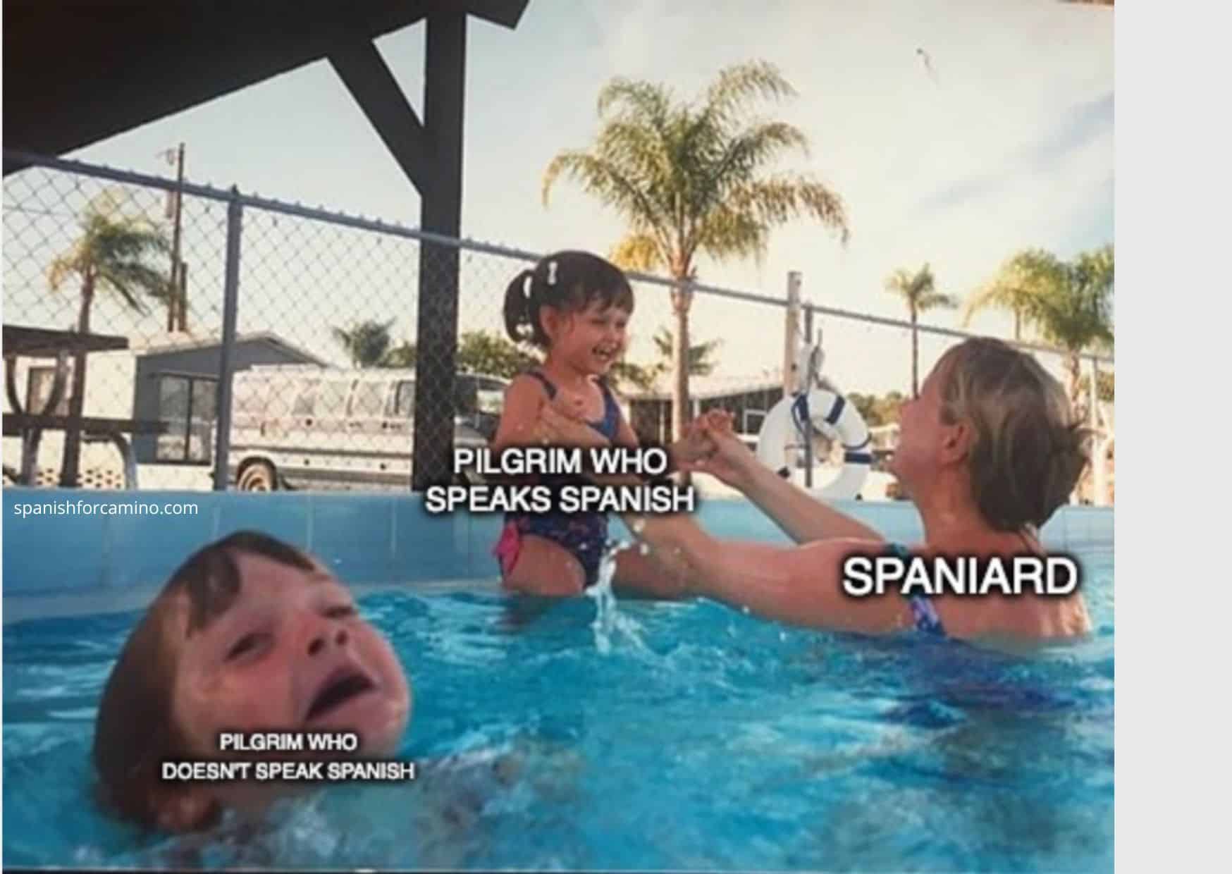 Meme where Spaniards prefer pilgrims who speak Spanish